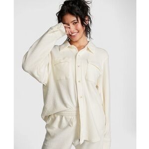 NWT Victoria's Secret Reverse Fleece Shacket Shirt Women's Size: XL